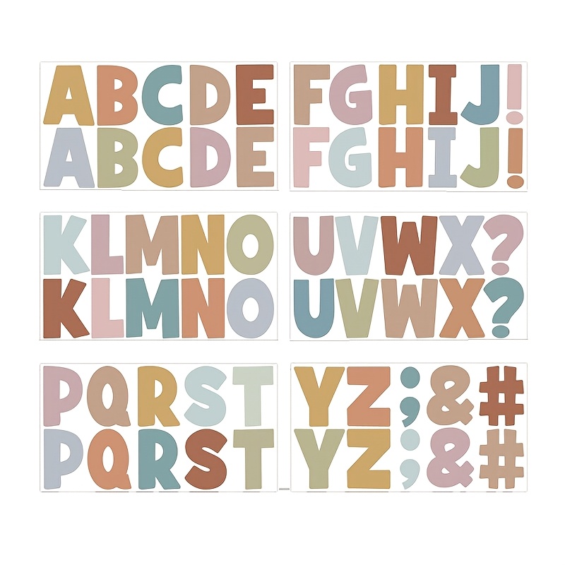 Image of 6 Sheets/60pcs 2.5-inch Colored Letter Stickers, Suitable For Diy Decoration On Diaries, Planners, Greeting Cards, Birthday Gifts, Home, Etc.