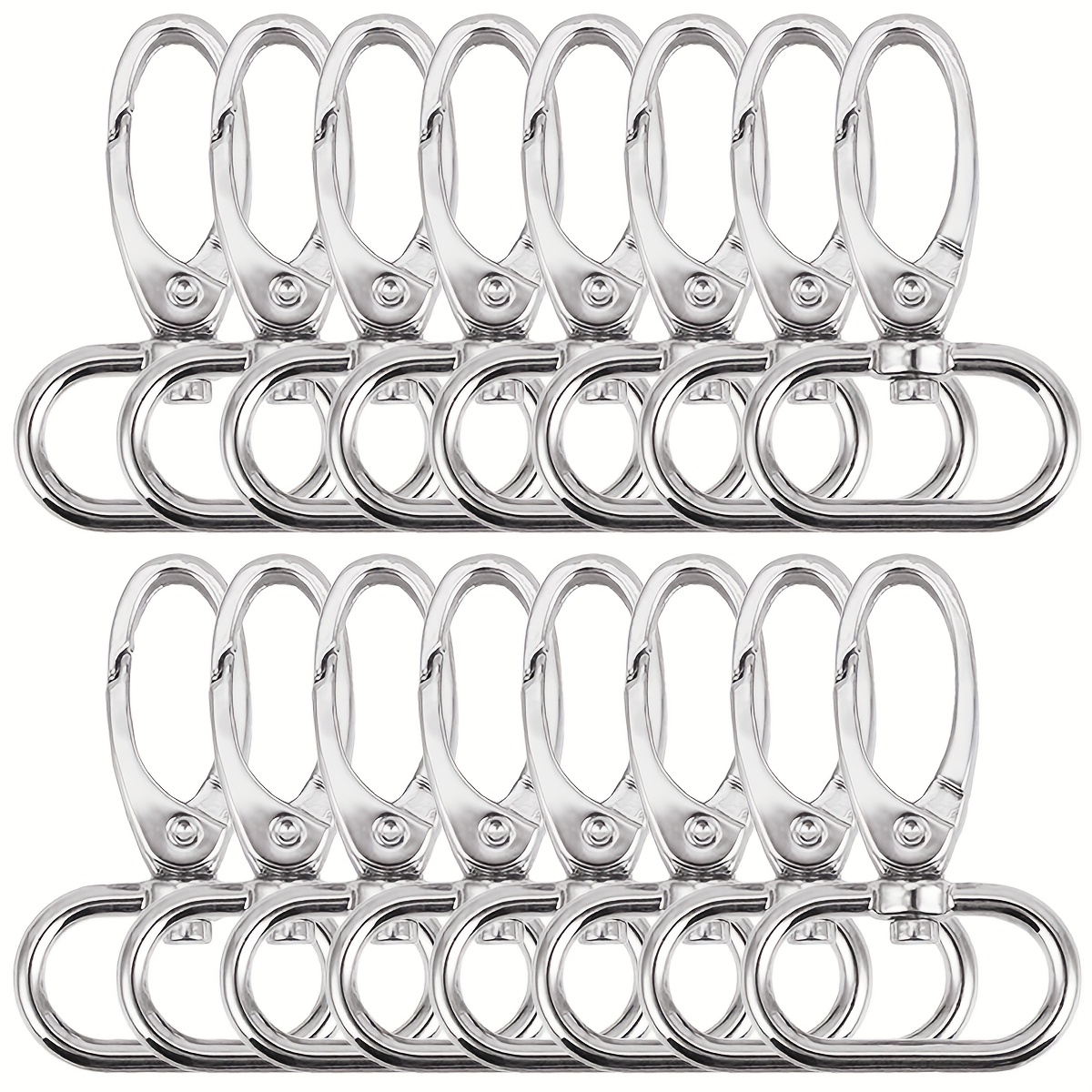 TEMU 8/16pcs Anillas con Cierre de Langosta, Ganchos Giratorios con Pestillo para Correas de Cuero, Lanyards y Cintas