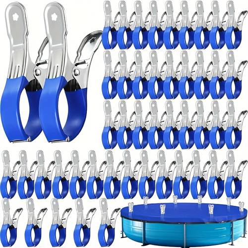 photo de l'article 6/12/24pcs pinces en acier inoxydable robustes - ouverture, verrouillage sécurisé pour , couvertures de piscine, tentes photo, vêtements - à la , idéal pour intérieur/extérieur (options 6, 12, 24), fournitures de serre, fixations , , matériau antirouille, clips anti-vent, organisateurs dévénements