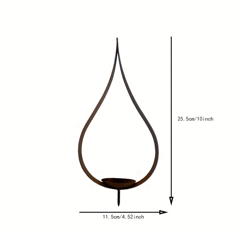 E-shop 1 Stück Rostpatinierter Eisen-Flammenkerzenhalter, Metallrost-Handwerkskunst, Hof- Gartendekoration, Outdoor-Kerzenornament
