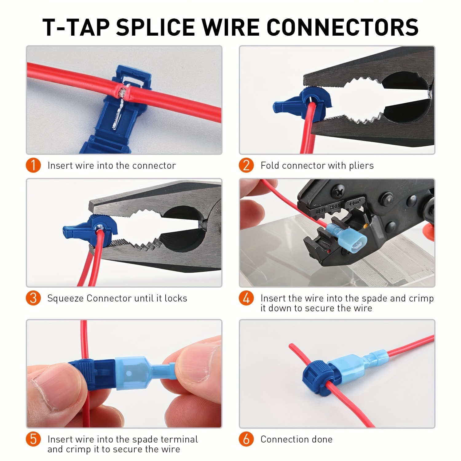 120pcs/60set T Tap Wire Connectors Kit, Quick Splice, Disconnect & * For  Fast Electrical Connections