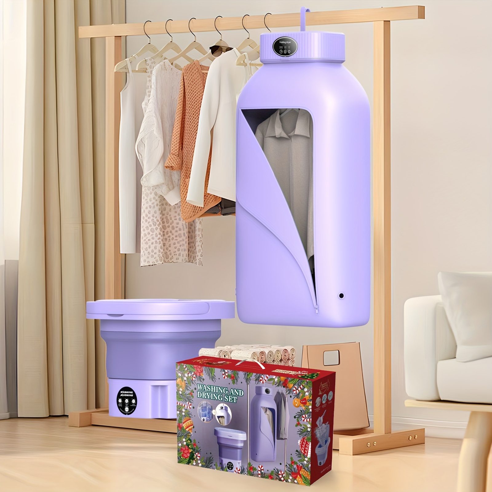 

Small Dryer + Folding Mini Washing Machine, Are 2 Products In , , Do Not Take , A Set Of Products To Solve Your Troubles Is The Gift