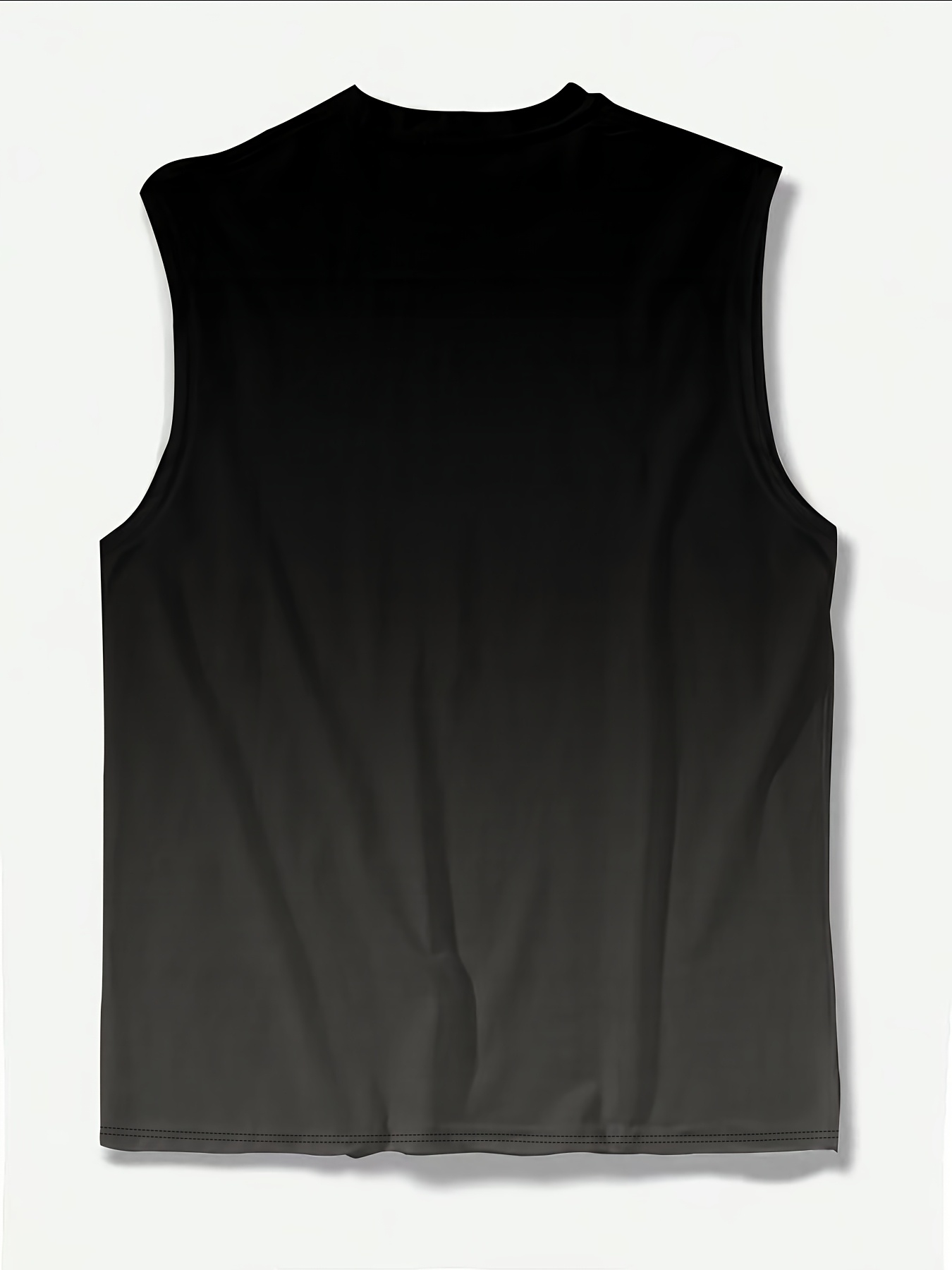 Men's Plus Size Gradient Print Tank Top - Breathable Sleeveless Shirt for Summer Fitness, Casual Wear, and Sports - Black to Blue Lightning Bolt Design, Summer Fitness Apparel | Round Neckline Shirt | Polyester Spandex Blend, Summer Tank Tops, PLUS SIZE
