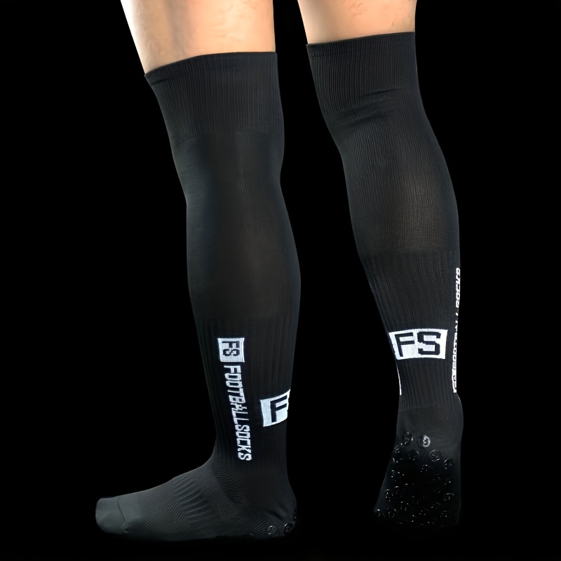 TEMU 1 Pair Men And Women Football Socks. High Elasticity, Comfortable Long Socks. Low Heel With Anti-slip Coating Professional Football Socks,