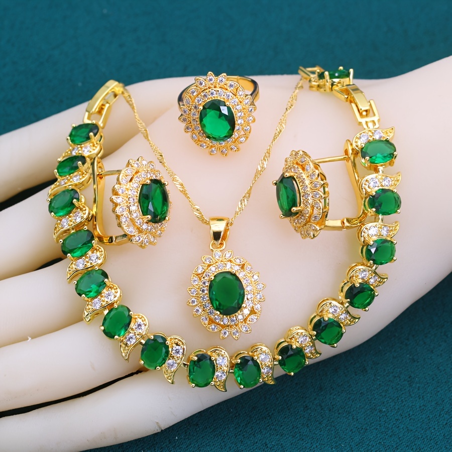 1 pair of earrings + 1 bracelet + 1 necklace vintage jewelry set made of fragmented stone match daily outfits | Today's Deals | Temu Kuwait