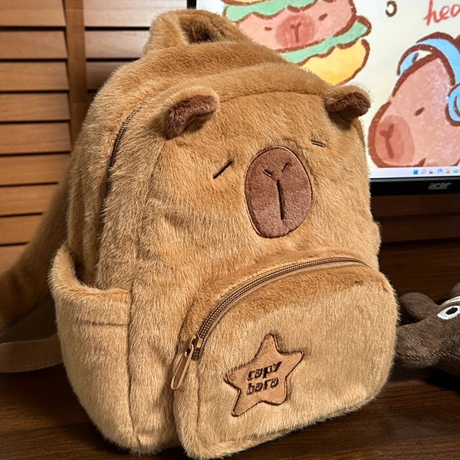 

Mini Cute Capybara Backpack For Women Fluffy Cartoon Bags Girls School Backpack Fashion