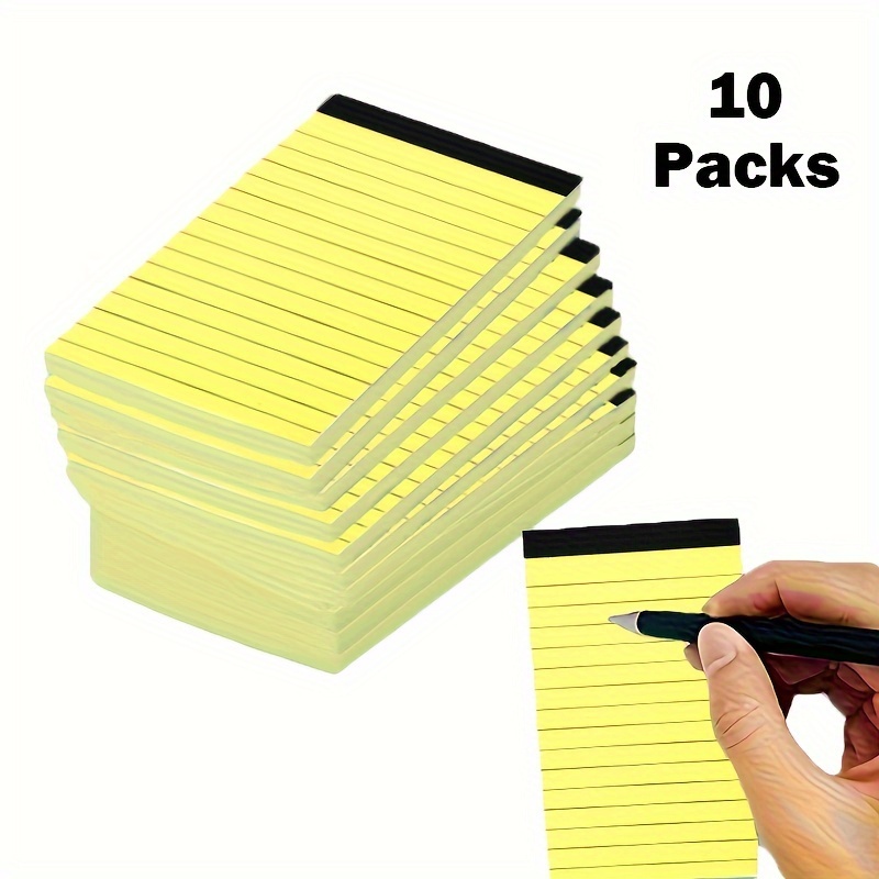

10pcs Mini Note Pads, Yellow Lined Notes Memo Pads, Writing Pads, 3 X 5 Inch Lined Writing Note Pads, 30 Sheets Each, Work Study Daily Note Taking List, Perfect For School, Office, Home