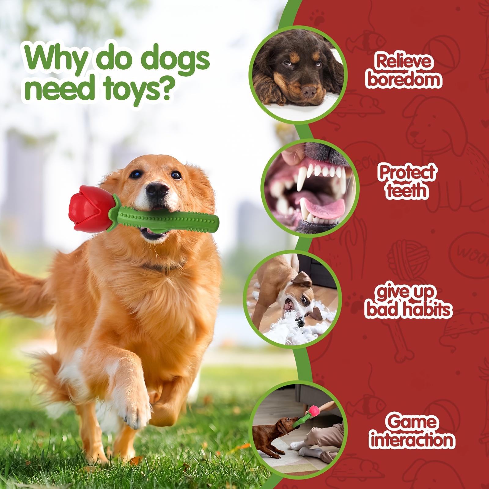 a rose shaped pet chew toy sturdy durable toy squeaking - Temu New Zealand