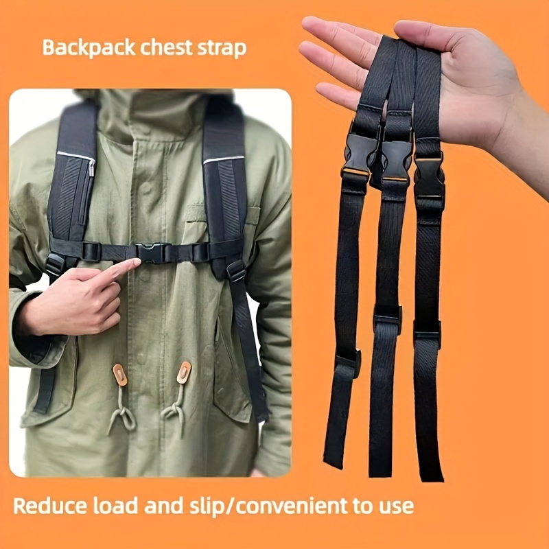 

1pc Adjustable Backpack Chest Strap With Anti-slip - Nylon, Ideal For Outdoor Activities, Students, And Adults