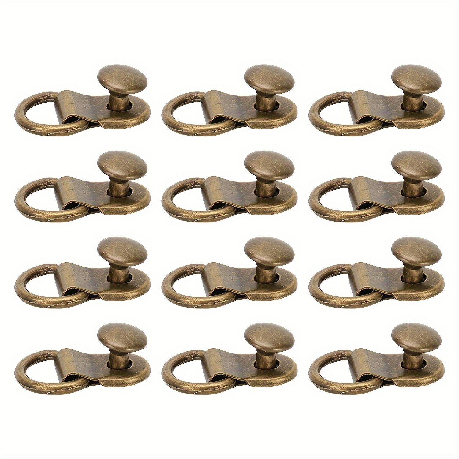 

100 Sets Antique Brass-colored Eyelet Hooks, Lace D-ring Rivets, Leather Hole Punch Fasteners For Diy Shoe Boot Strap And Backpack Repair