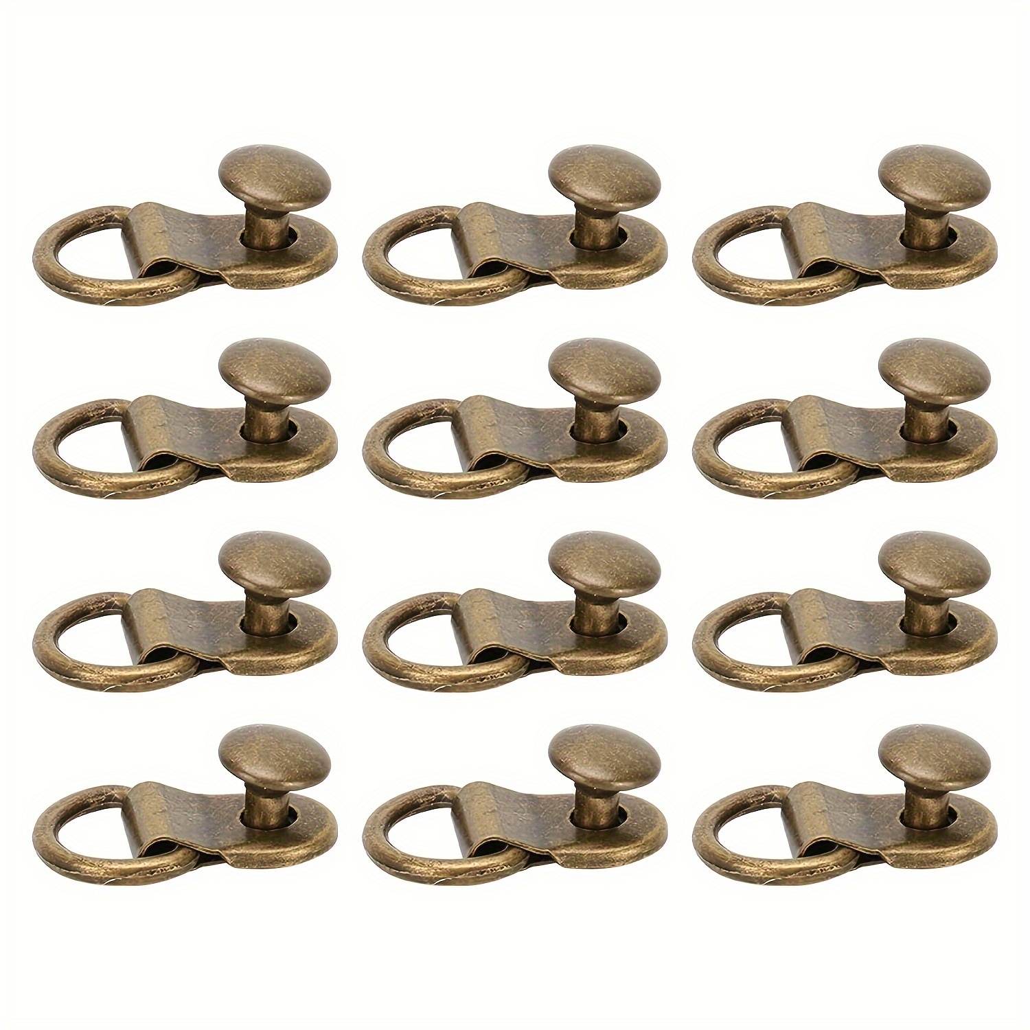 

100pcs Brass-tone Stainless Steel Leather Hole Eye Buckles With Screws - Diy Shoelace & Bag Rivet Kit, Corrosion-resistant