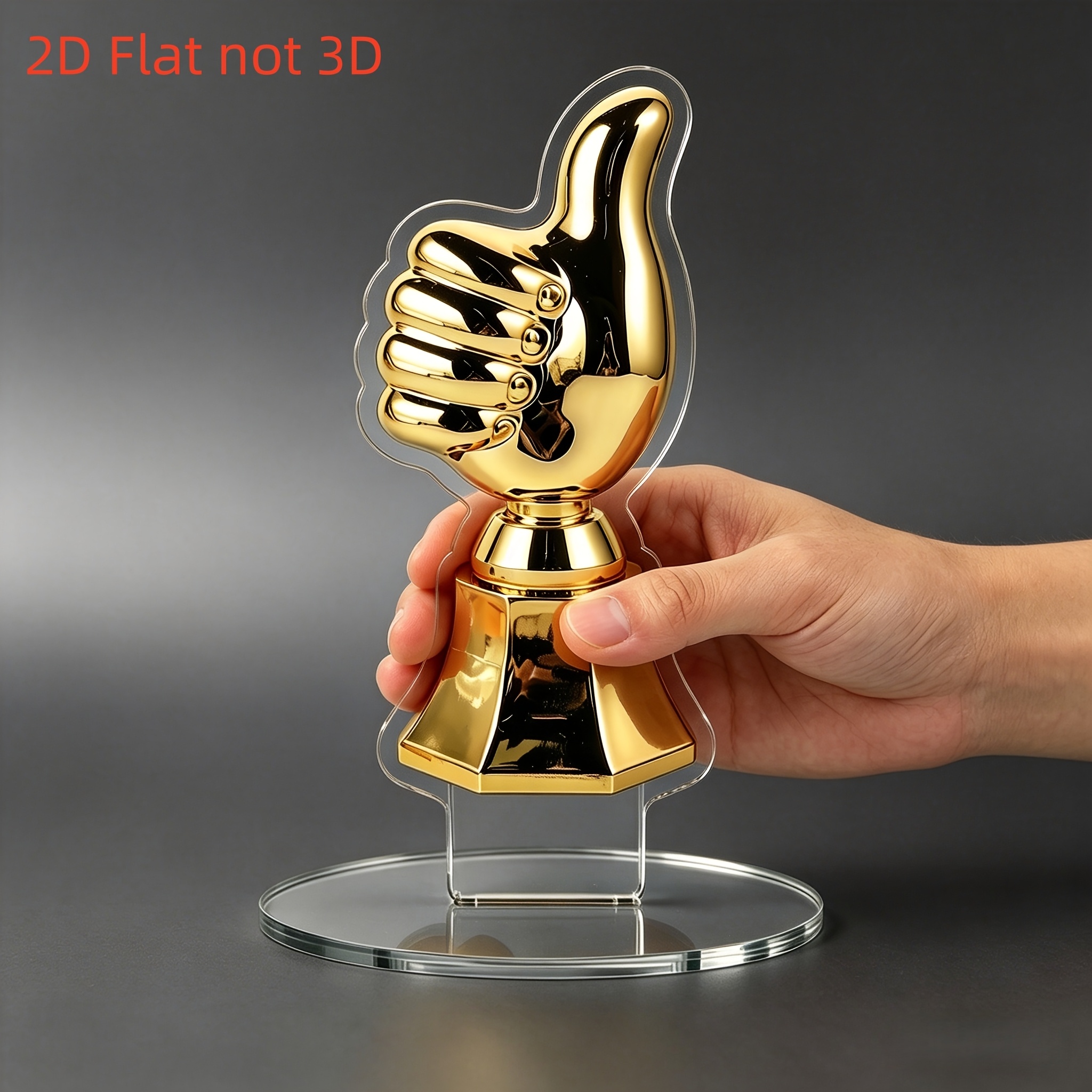 TEMU 2d Flat, 2d Flat Acrylic Thumb-shaped Award Plaque - Thumbs Up Suitable For Home, Office, Weddings, Birthdays, Graduation Decorations - Multi-