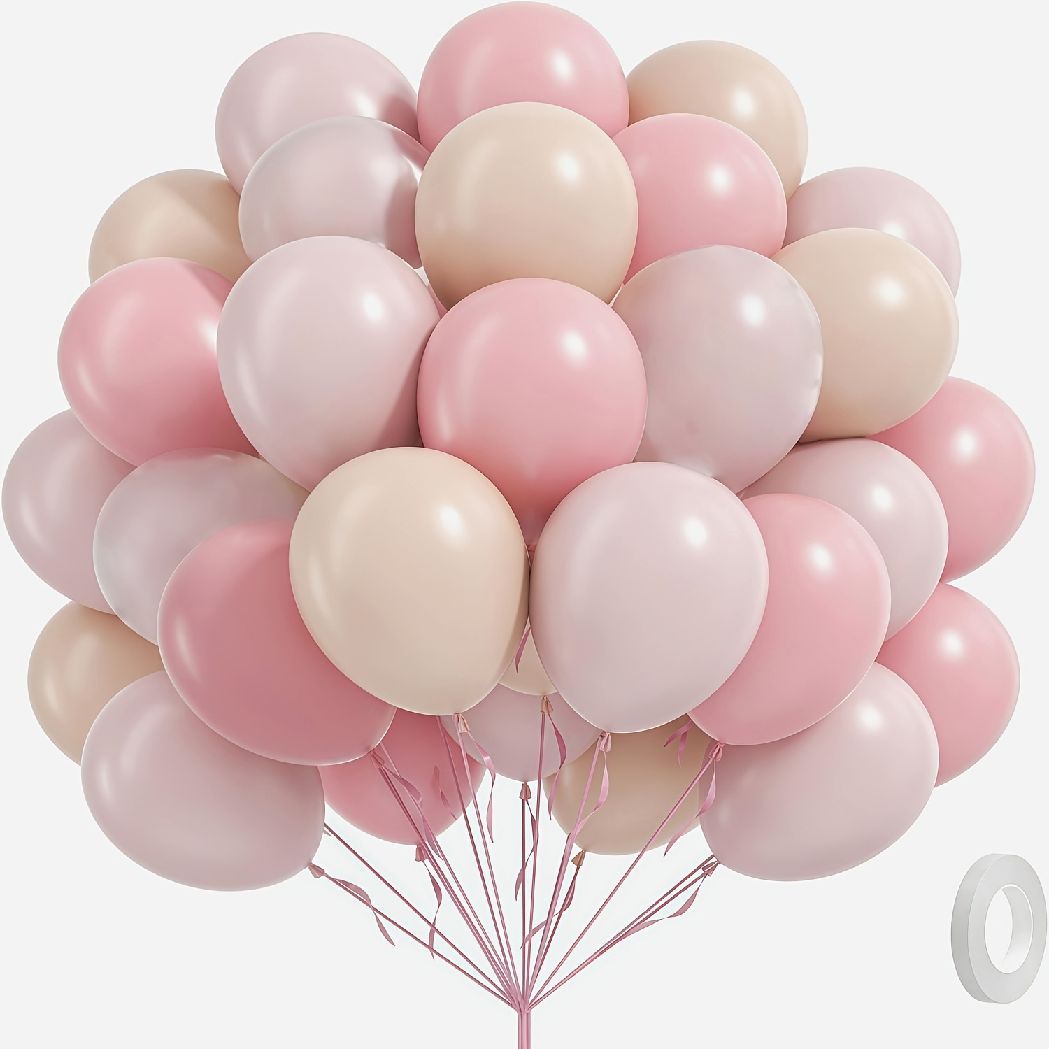 25pcs Light Pink Balloons 10inch With Nude Balloons For Gender Reveal Bride Shower Birthday Wedding Party Decorations, For Halloween, Christmas