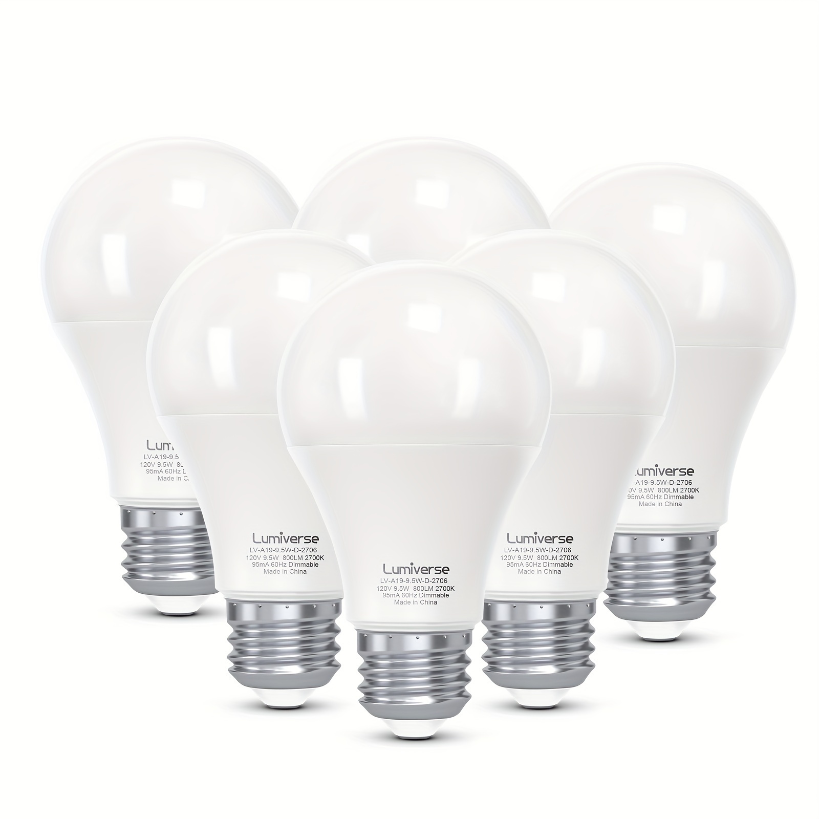 

Dimmable A19 Led Light Bulbs, 5000k Daylight 9.5 Watt [60w Equivalent], E26 Led Bulb Energy Efficient,