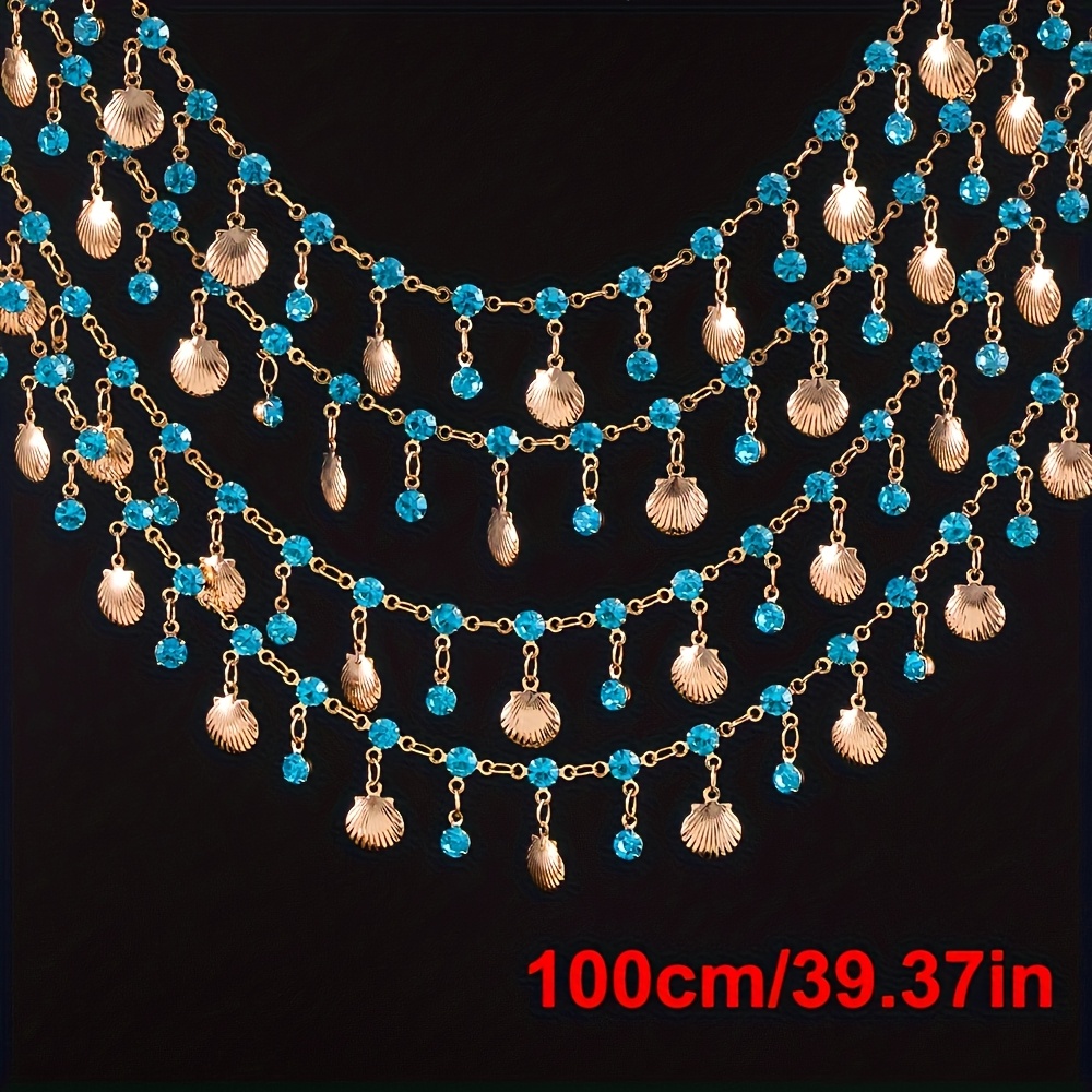 E-shop 1 Meter Böhmische Blaue Glas Kupferkette Muschel Form Anhänger Kette Halskette Armband Schmuckherstellung Schmuckkette