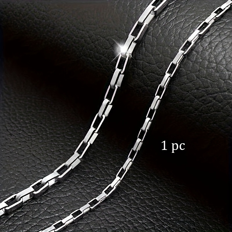 1pc Stainless Steel Necklace - Men's & Women's Gift For Father's Day, Mother's Day, Valentine's Day, Halloween, Thanksgiving - Fashionable Hip-hop Accessory For Casual Attire And Parties