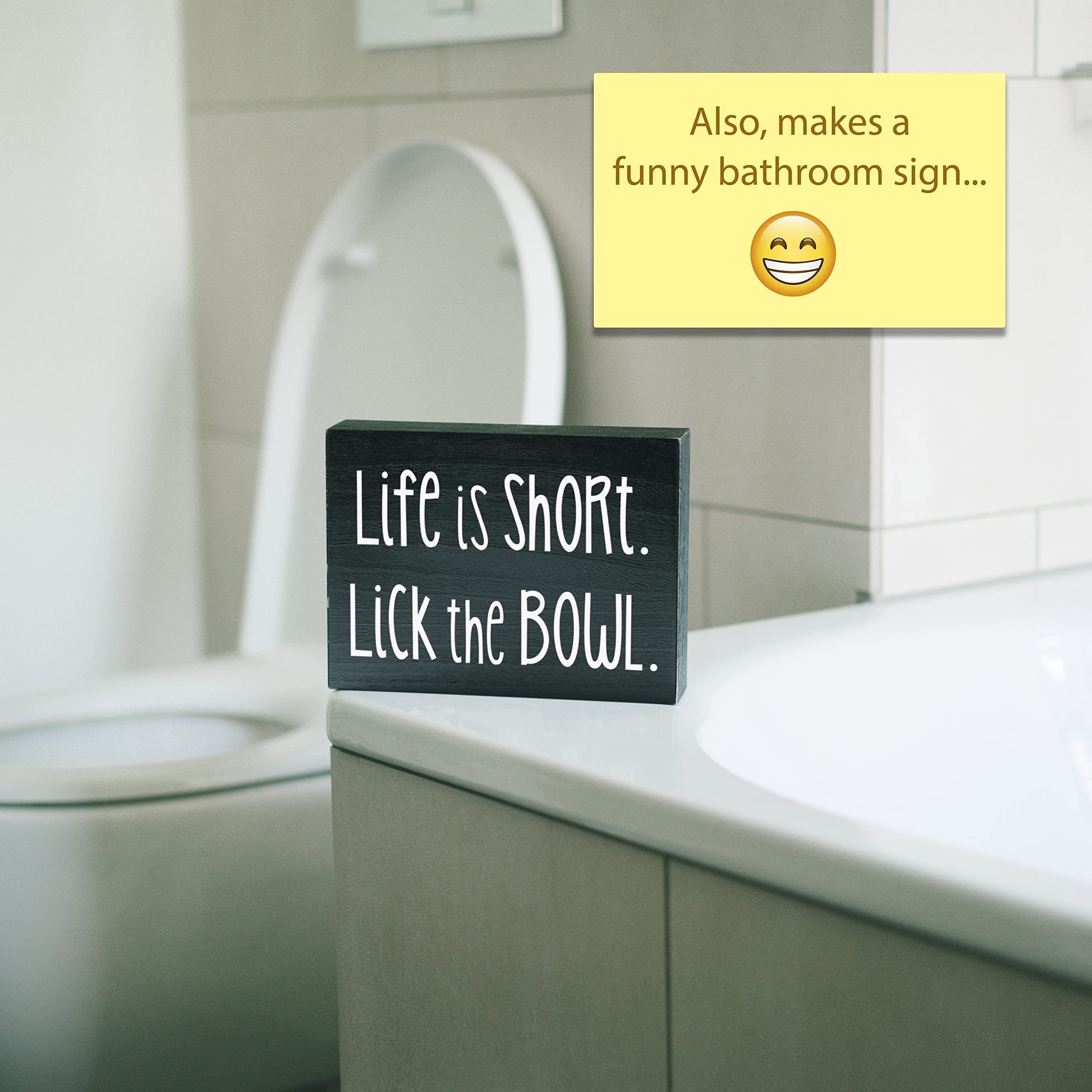 Life Short Lick Bowl Sign Funny Kitchen Signs Funny Kitchen - Temu