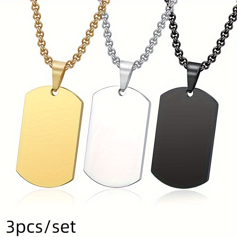 

3pcs/set & Silvery & Steel Pendant Necklace, Jewelry Accessories