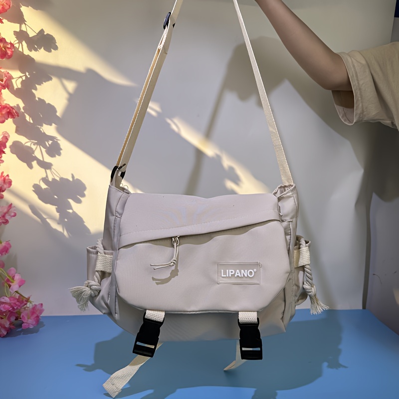 chic korean nylon crossbody bag adjustable strap - Temu