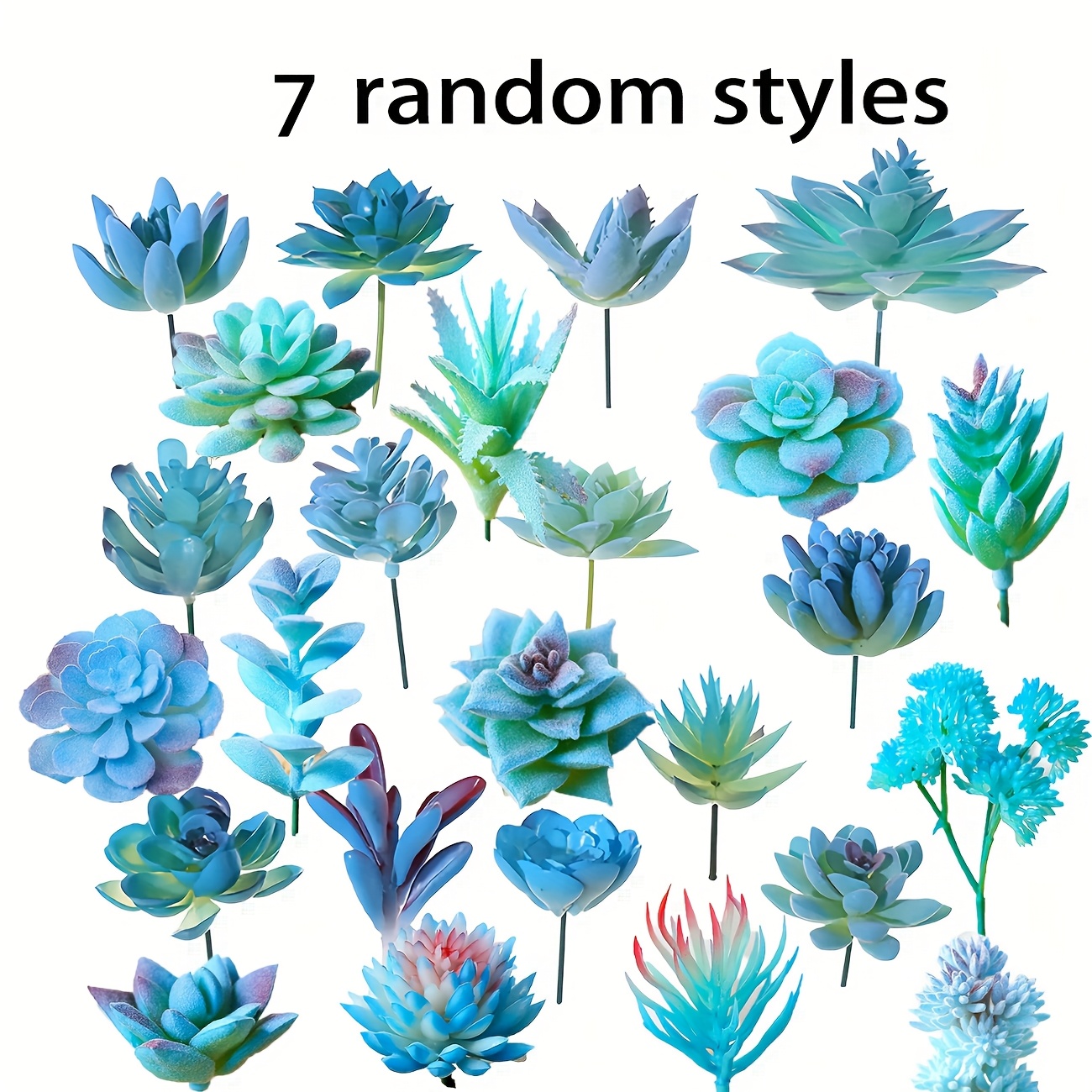 Image of 7pcs/set Random Velvet-embellished , Faux Succulent Plants, Plant Decorative Items, Creative Flower Pot Additions, Home Decor For Living Room Tables