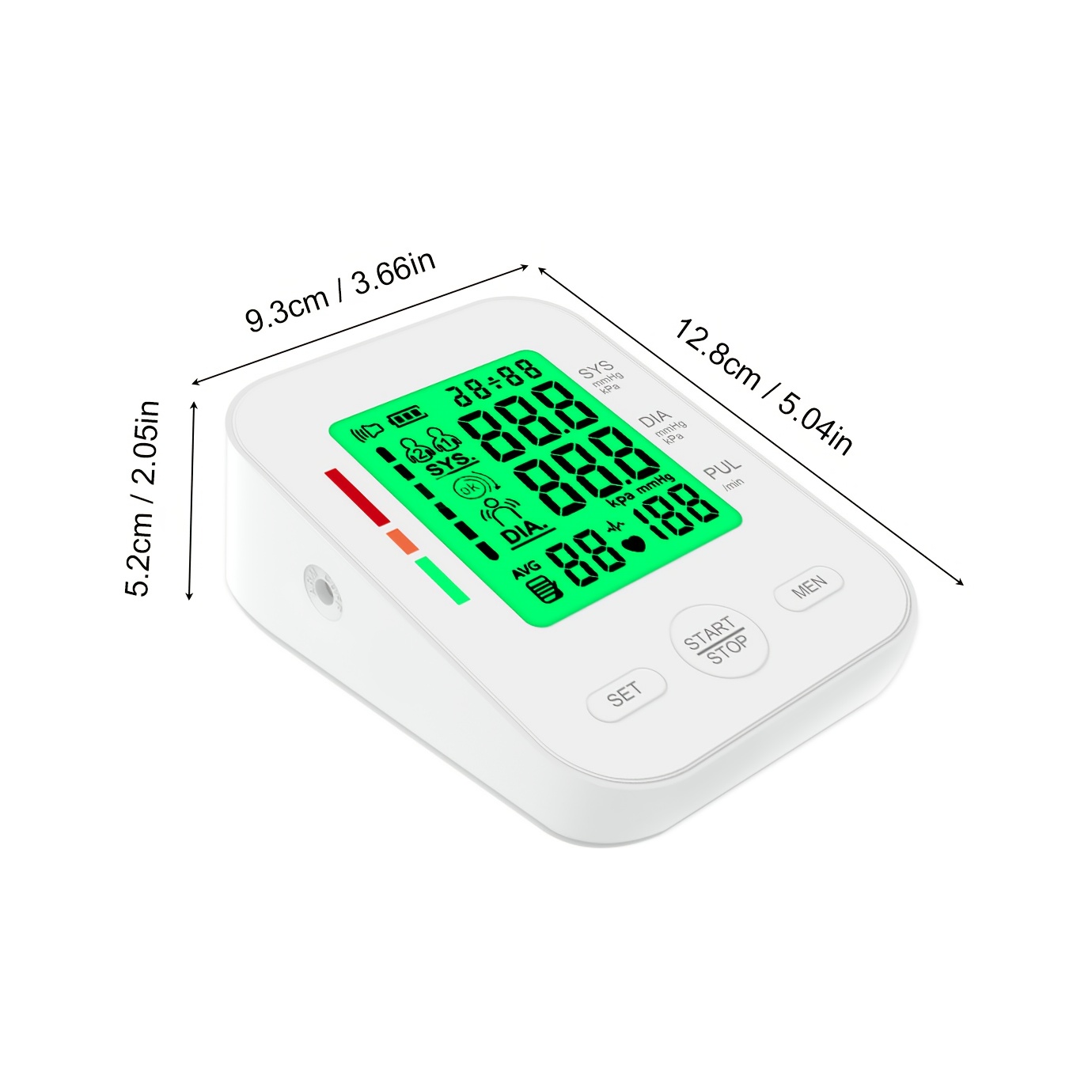 Fully Automatic Upper Arm Blood Pressure Monitor with Adjustable 22–42cm Cuff, Large LCD Display, 2 × 99 Memory, Heart Rate Monitoring, Positioning Guidance (Measuring Pose Reminder), 60‑Second Readings, Battery or USB Powered, Home Use & Elder Care - Image 5