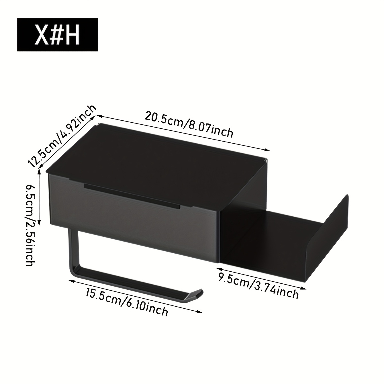 Image of 1pc Amoichic Wall-mounted Toilet Paper Holder With Shelf & Wet Wipes Storage Rack - Space- Bathroom Shelf Suitable For Roll Holder, Painted, No Drilling Required, For, Office, Small Spaces