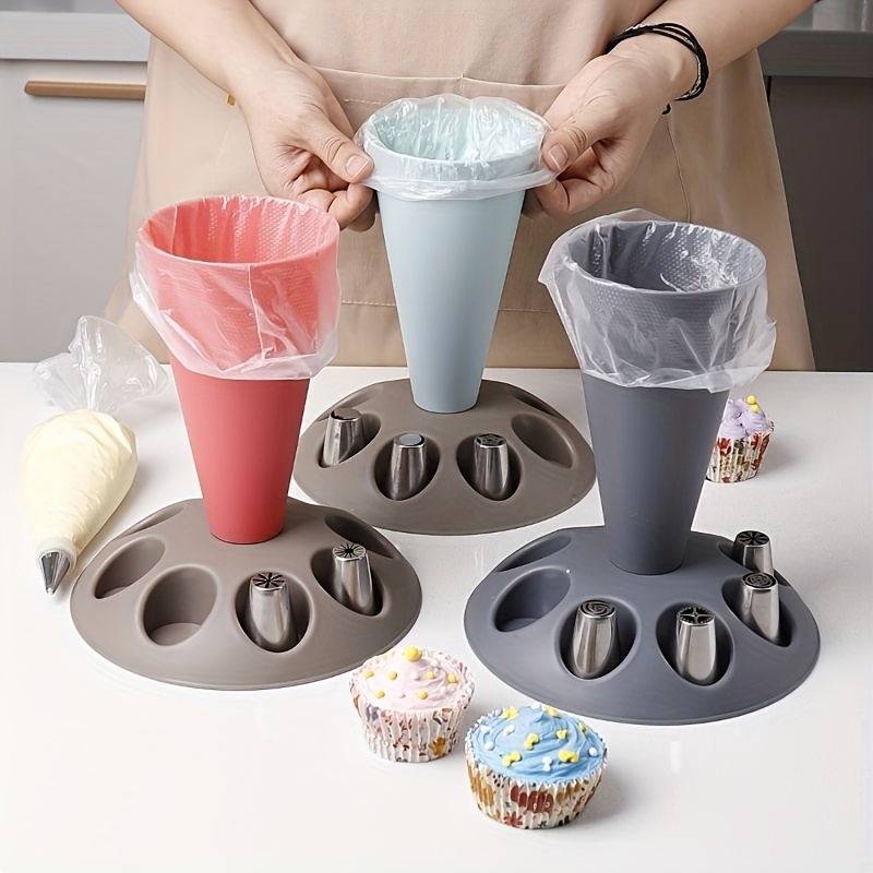 

Piping Bag Set With Cake Decorating Tools Organizer - Icing Cake Decoration Kit, Food-safe Plastic, Includes Nozzle Shapes For Professional & Home Baking