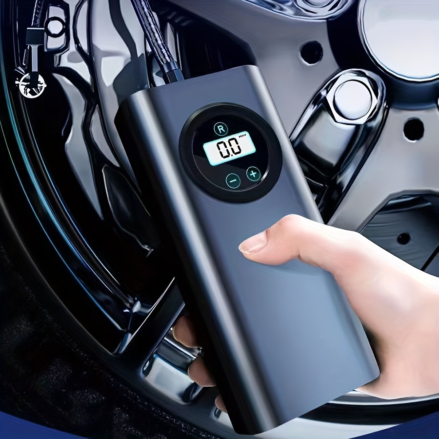 wireless tire inflator portable with digital display LED USB rechargeable for cars motorcycles and balls