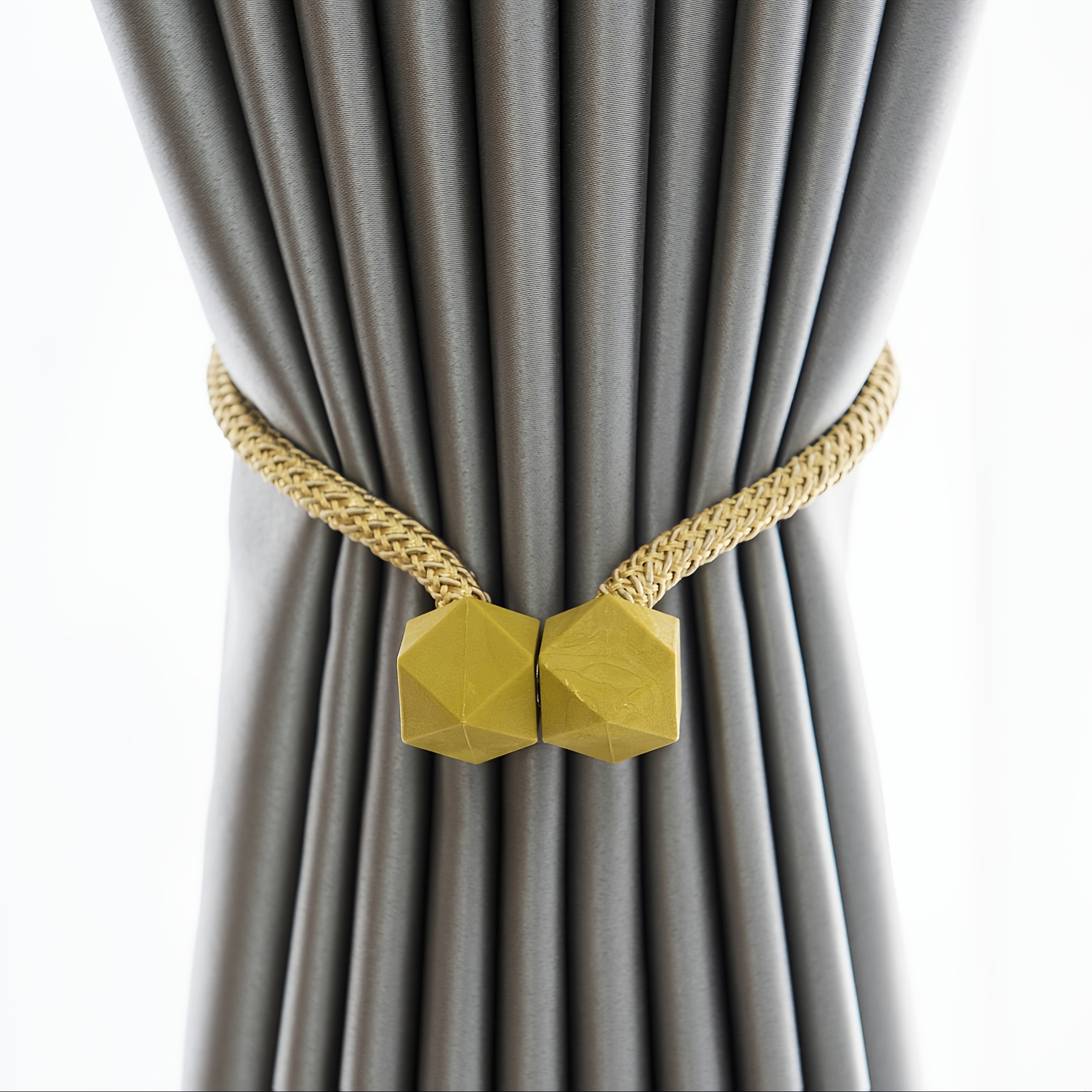 2pcs curtain cube magnetic tiebacks style no drilling