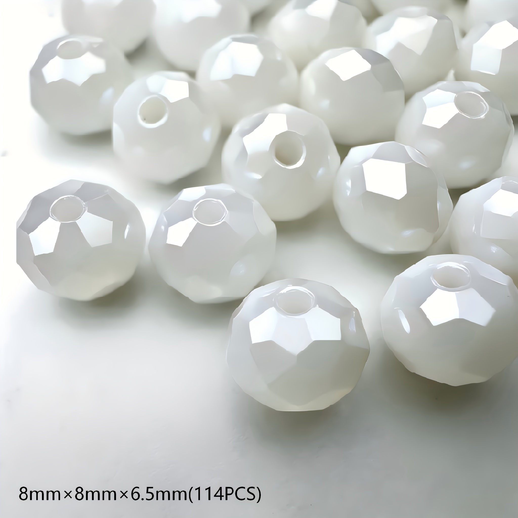 TEMU High-quality Premium Decorative Beads In Multiple Sizes: 4.2mm×4.2mm×3.5mm / 6.2mm×6.2mm×5.1mm / 8mm×8mm×6.5mm. Available In , Creamy White,