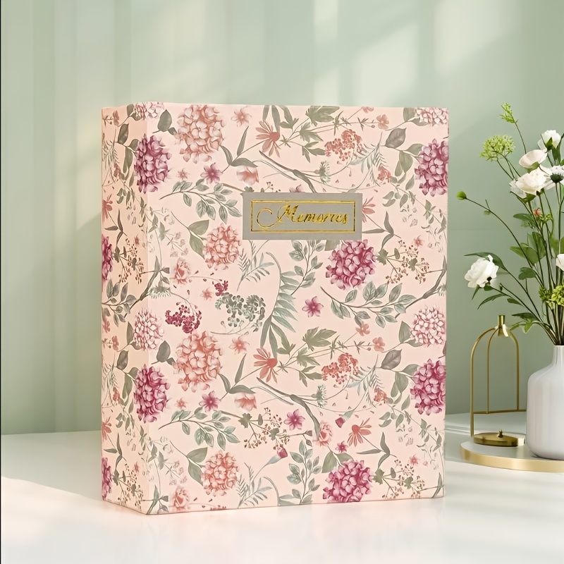 TEMU Slip-in Photo Album For 200 4x6 Inch Photos, High Capacity Hardcover With Vintage , "memories" Book For Family & Wedding Pictures, Photo