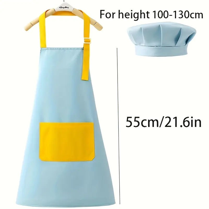 PNPGDYK Delantal Infantil y Gorro de Cocinero Ajustable con 2 Bolsillos, Gorro de Cocinero y Delantal para Cocinar, Hornear y Pintar PNPGDYK Delantal Infantil y Gorro de Cocinero Ajustable con 2 Bolsillos, Gorro de Cocinero y Delantal para Cocinar, Hornear y Pintar