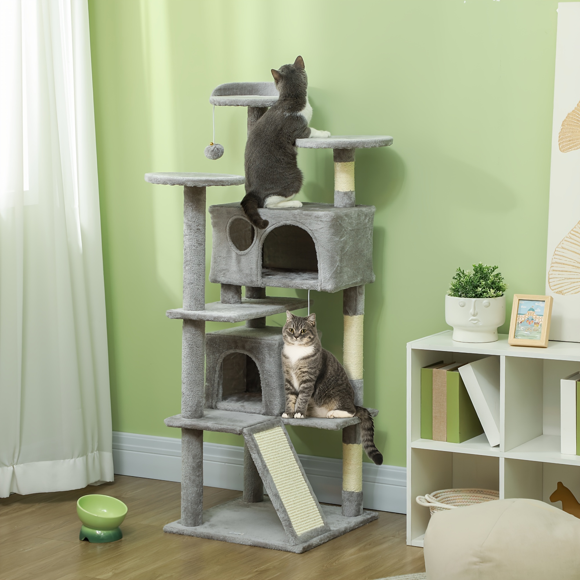 TEMU Pawhut 54" Cat , Cat For Indoor Scratching Posts, Cat Condos, Bed, Platforms, , Toy , Cat ,