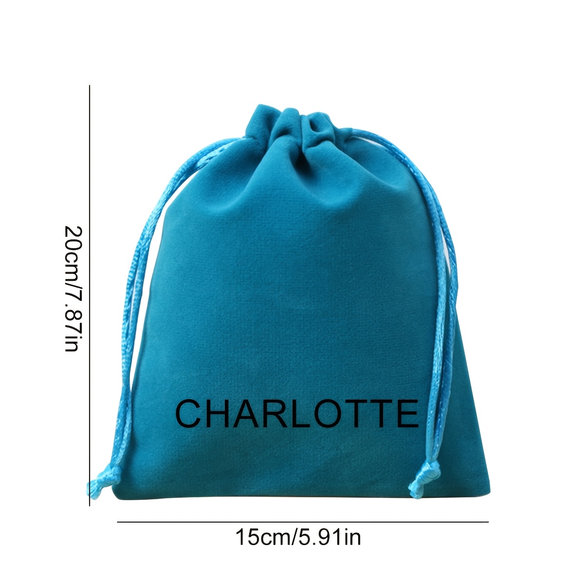TEMU 1 piezas Bolsa de Almacenamiento con Cordón Personalizada, Bolsa de Terciopelo para Joyería con Cordón, Bolsa de Empaque para Regalo de Boda,