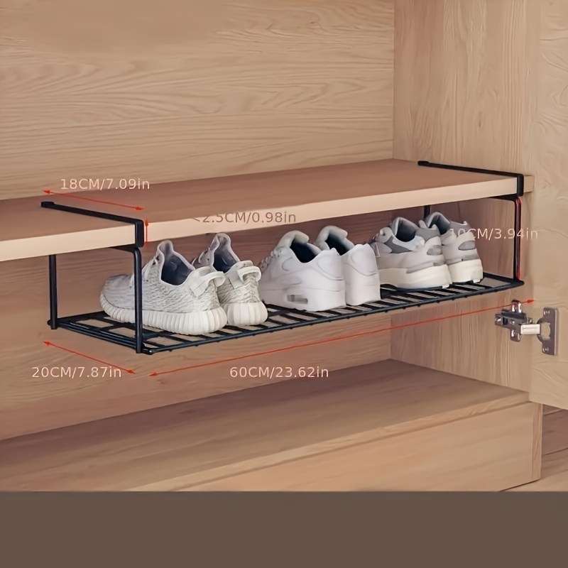 E-shop Platzsparender Metall-Schuhorganizer - Langlebiges, Faltbares Design für Schränke, Schlafzimmer & Studentenwohnheime