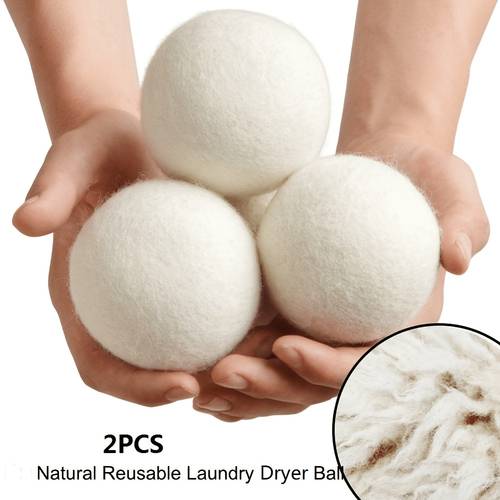2pcs reusable wool dryer balls soften fabrics reduce static wrinkles cut drying time small size 5cm