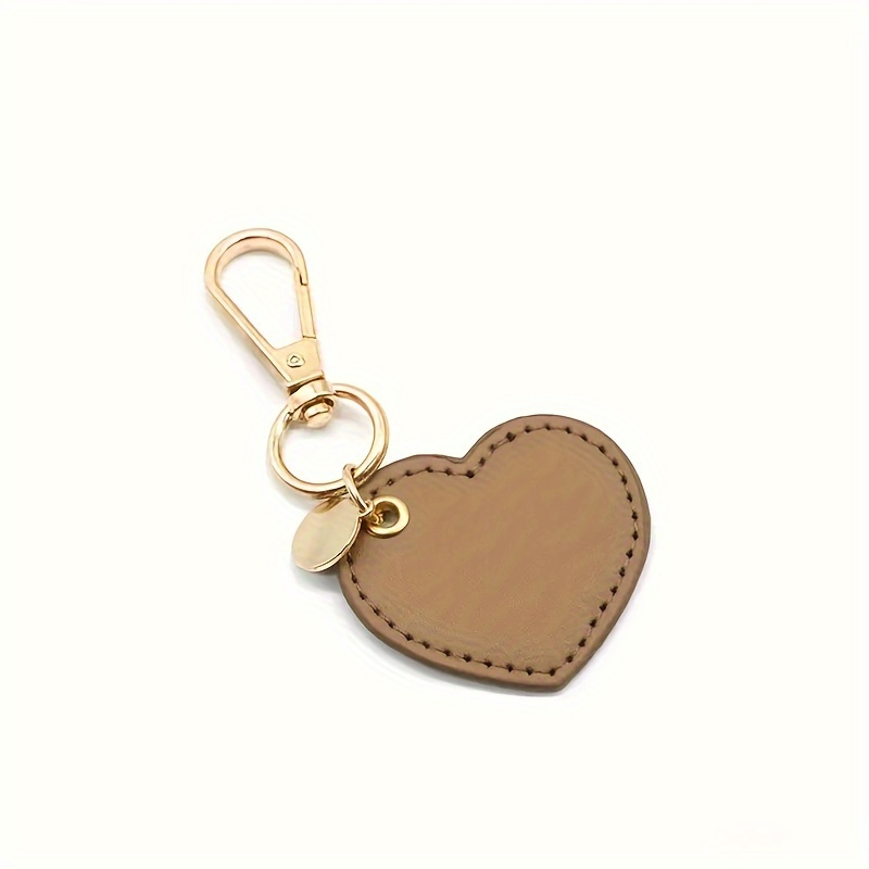 Pu Leather Keychain With Peach Heart Pu Leather Keychain Keychain Pendant Gift Pu Leather Keychain