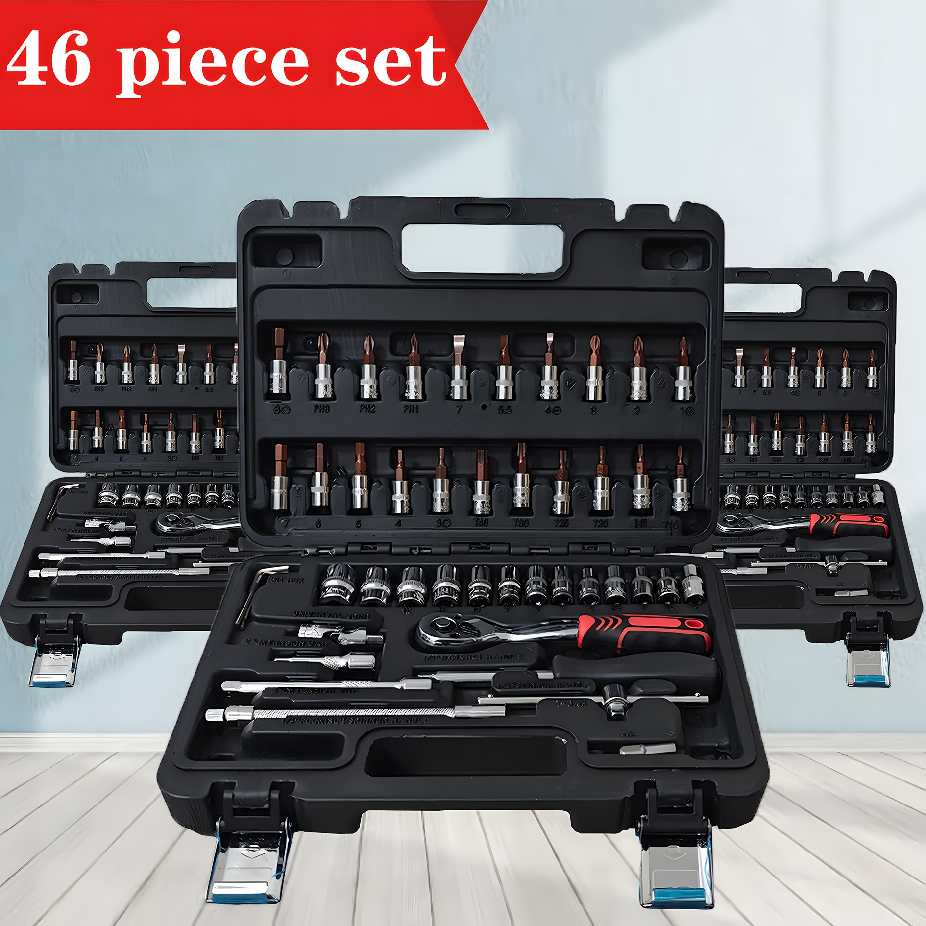 

46pcs Set, Steel S2 , - For Auto & , Suitable For Motorcycles & , Included, Battery