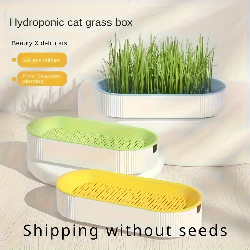 

1pc Hydroponics Cat Grass Box, Cat Treats No Soil Planting Cat Grass Pot Set