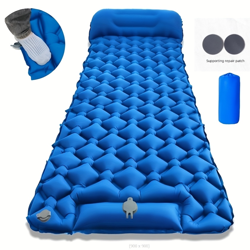 0.65kg 5cm Tpu New Outdoor Sleeping Mat Camping Inflatable Sleeping Pad Moisture-proof Mat Ultra Lightweight Air Cushion Suitable For Hiking