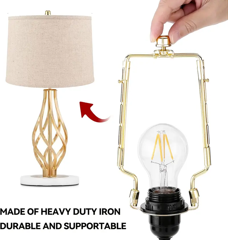 Lamp Harp Holder 7 Inch Lamp Shade Harp Holder Kit – Heavy Duty Horn Frame, Black, With Solid Finial Cap, For Table Lamps & Floor Lamps, DIY Friendly Lamp Harp Holder 7 Inch Lamp Shade Harp Holder Kit – Heavy Duty Horn Frame, Black, With Solid Finial Cap, For Table Lamps & Floor Lamps, DIY Friendly