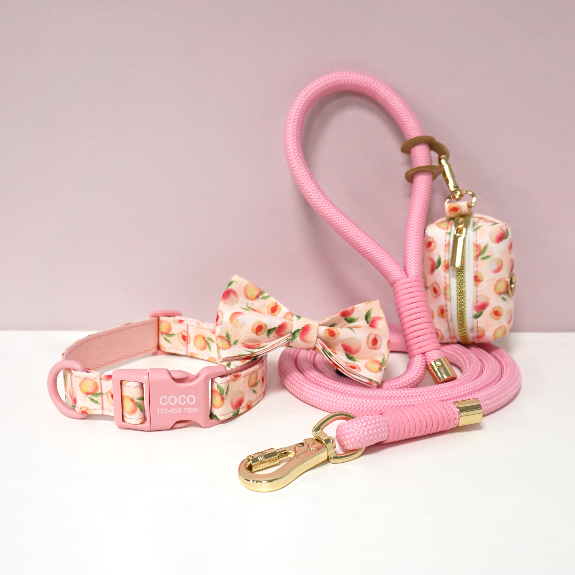 4pcs Cute Colorful Adjustable Pet Dog Collars with Bow Tie