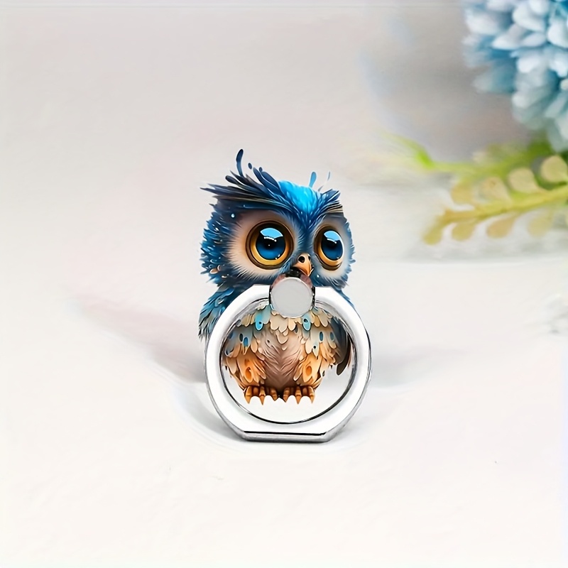 1pc Cute Colorful Owl Pattern Phone Ring Holder – Stylish Design, Lightweight 360° Rotating Smartphone Stand, Compatible With Phones And Tablets, Gift