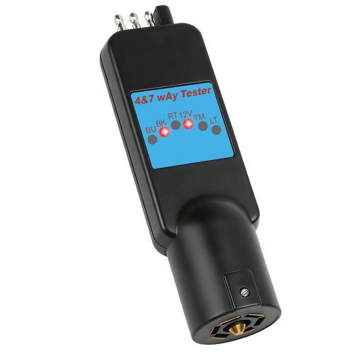 4 pin 7 pin trailer plug tester with led indicators universal trailer light tester for diagnosing boat truck wiring quickly check turn brake lights running lights electric brakes before towing brand