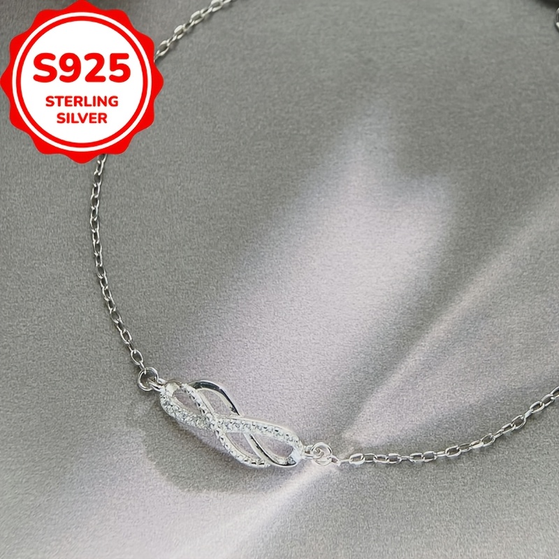 Women's S925 Sterling Silver Infinity Symbol Bracelet