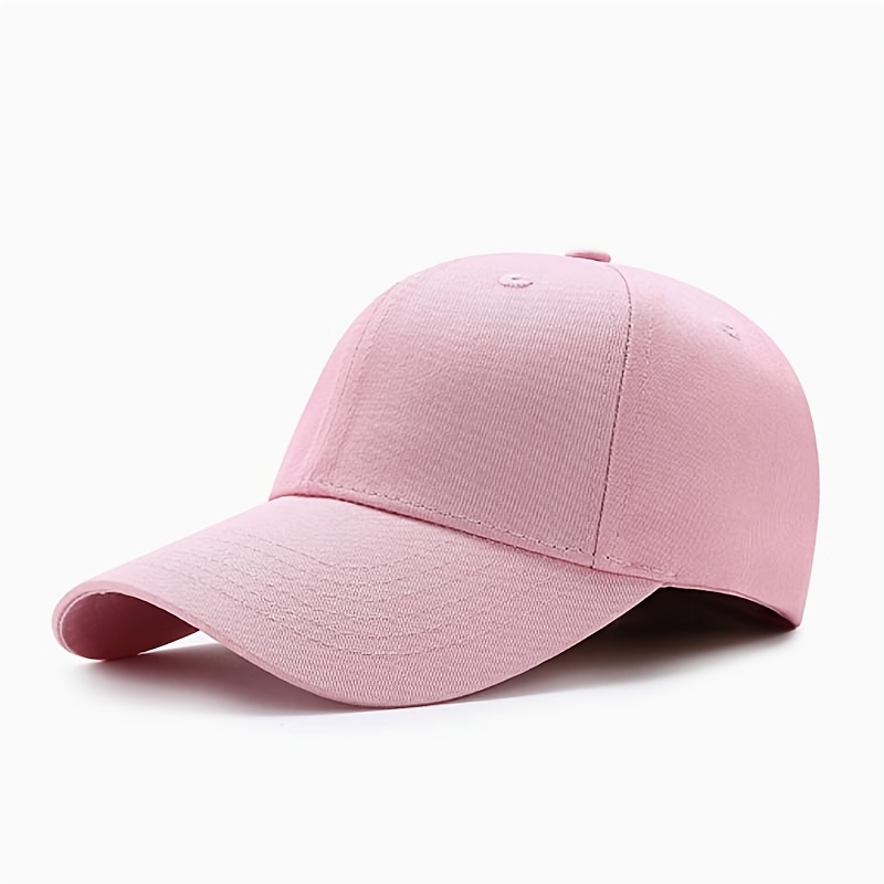 Unisex Solid Color Baseball Cap, Adjustable Duckbill Hat