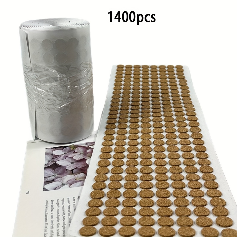 Image of 1400pcs Cork Pads - Self-adhesive, Non-slip, Round, 1.5mm Thick, 10mm Diameter, Industrial Material, For Furniture Leg Protection/home And Office Use, Durable Floor Mats