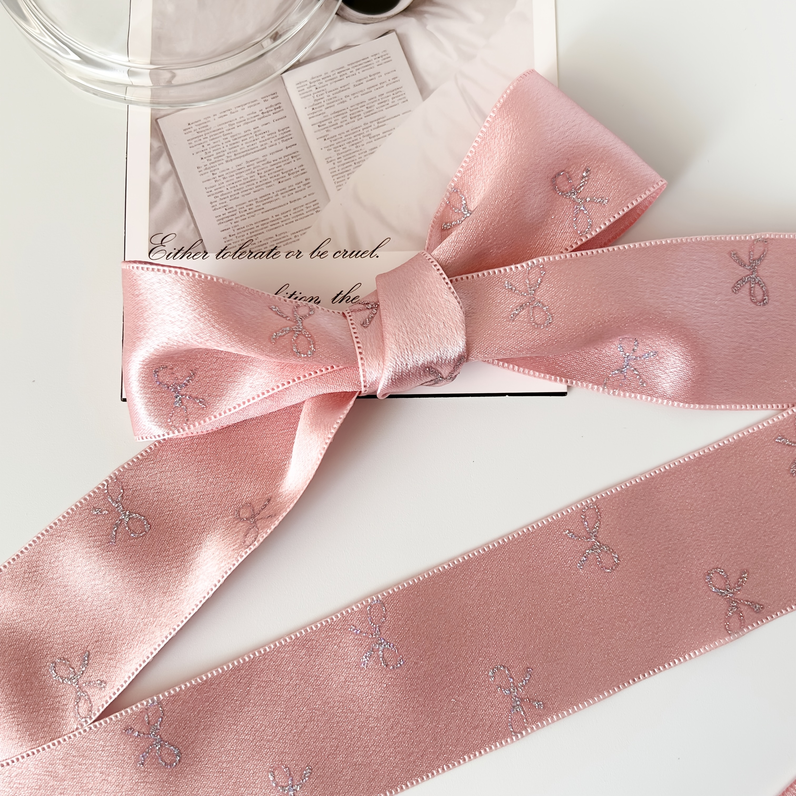 E-shop Schleifen-Spitzenband mit Glitzer, geeignet für handgefertigte Sträuße, Geschenkverpackung, Party-Dekoration, Blumendesign,