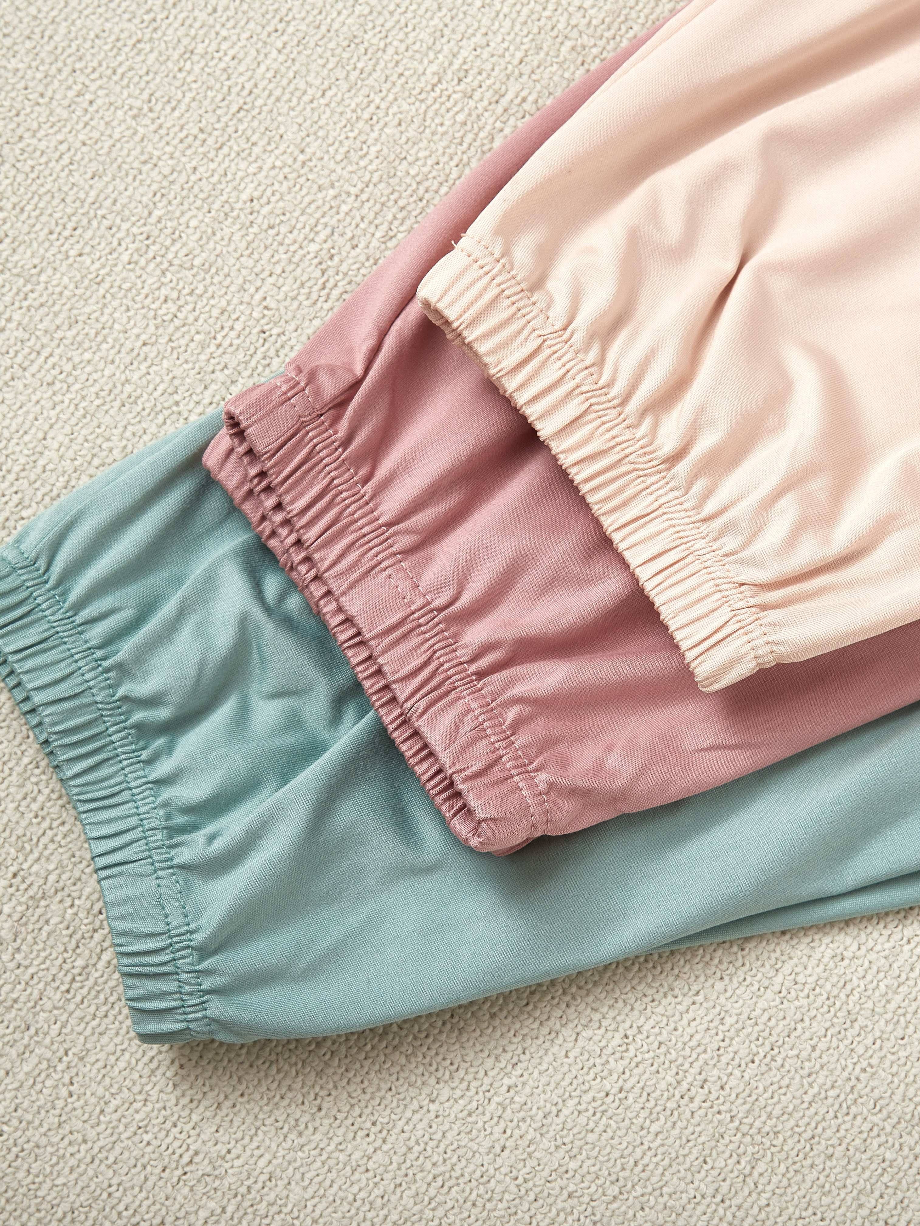 6pcs set of new womens pajamas 3pcs set of short sleeved   and three long pants   clothes solid color set 3pcs set of pajamas Product details 5