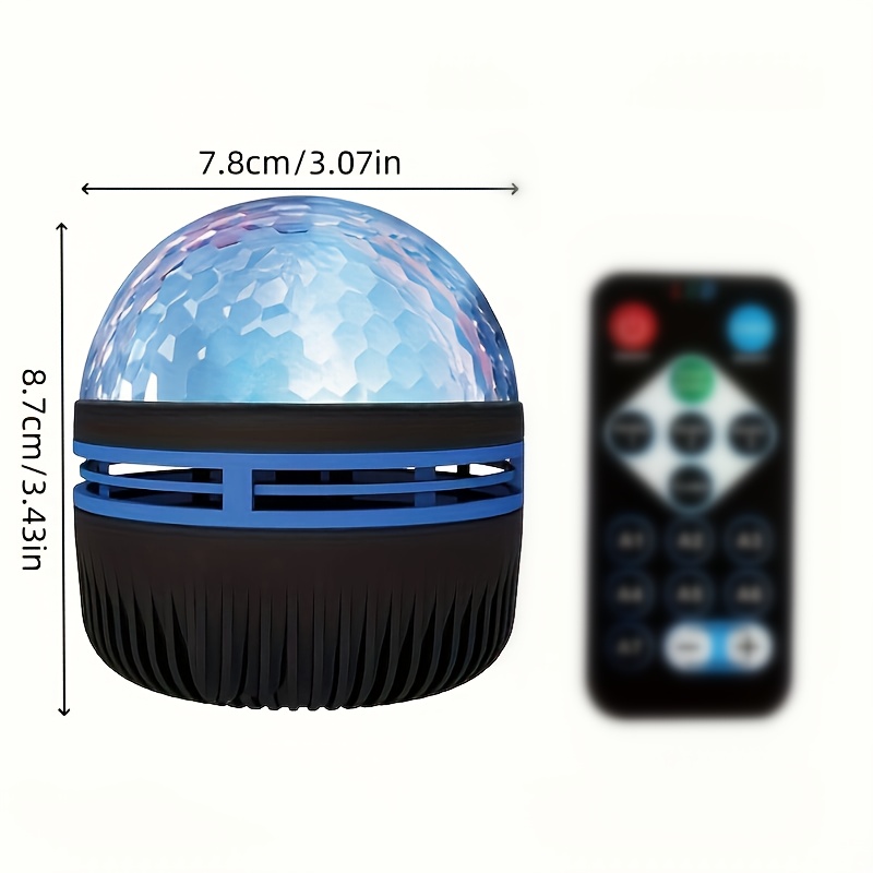 Innosinpo 1pc USB Powered LED Crystal Magic Ball Lamp with Water Ripple Effect, Standalone Plastic Black Light with Remote, Ideal for Commercial Spaces, Bedroom Ambiance, and Holiday Decor, Perfect Christmas Gift for Office, Bedroom, Hotel, Party, Restaurant Decoration